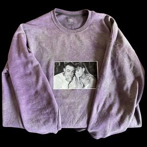 Men’s Mac Miller & Ariana Grande Custom Graphic Sweatshirt | Ash Purple